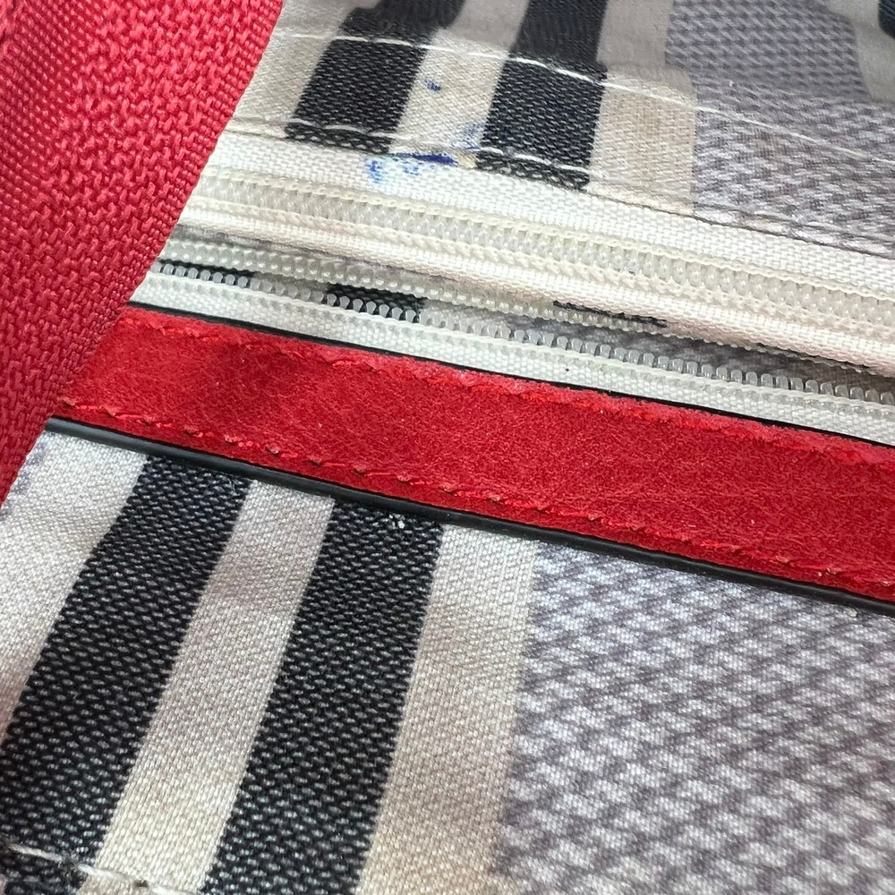 Red Vegan Leather Satchel Bag Womens Medium Red Good Crossbody Strap - Picture 7 of 9